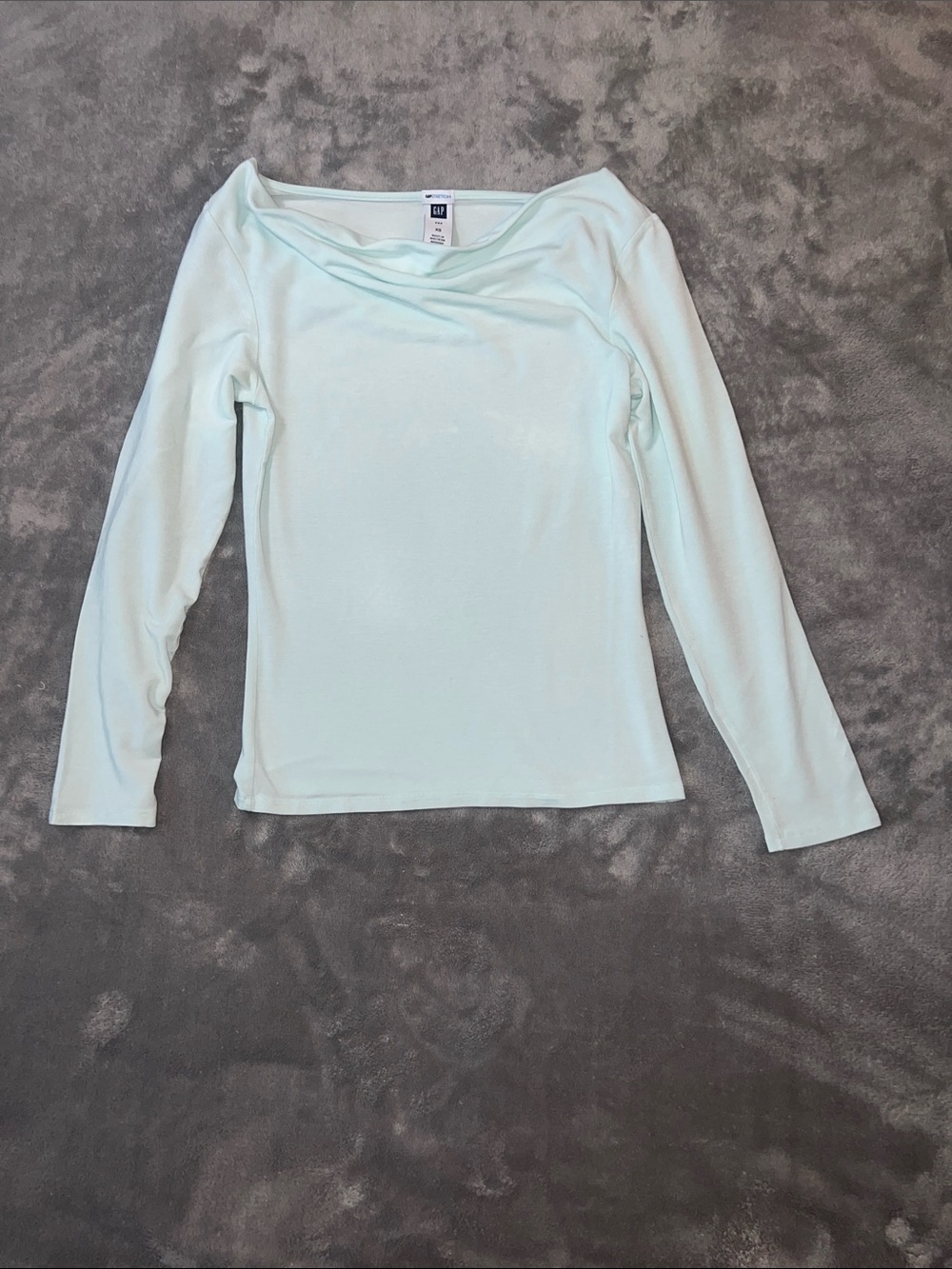 GAP Women's Mint Green Long-Sleeve Boatneck Top